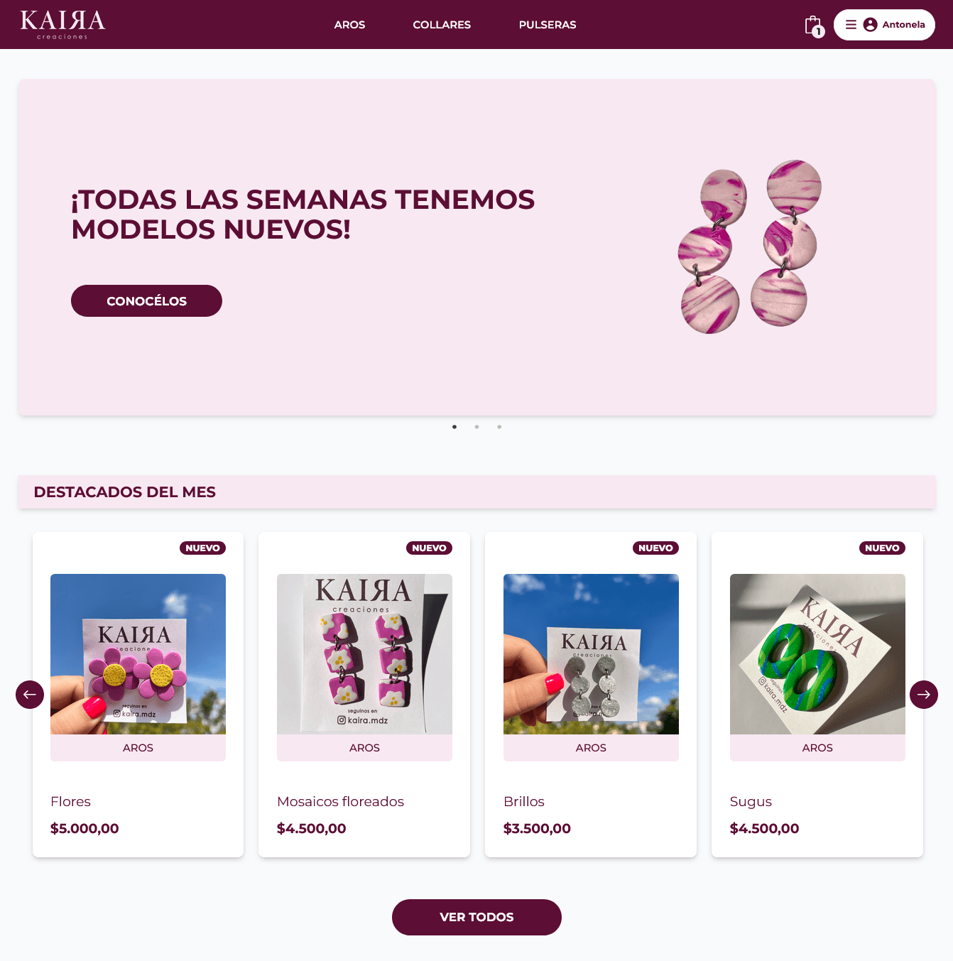 Image of the project: Kaira Creaciones Web